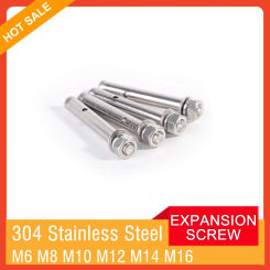 304 Stainless Steel Expansion Hook Bolt M6 M8 M10 M12 M14 M16 Concrete Anchor Screw
