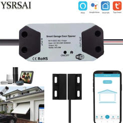 Tuya WiFi Garage Door Sensor Opener Controller Switch APP Remote Voice Control with Andorid IOS Smart Life Alexa Google Home