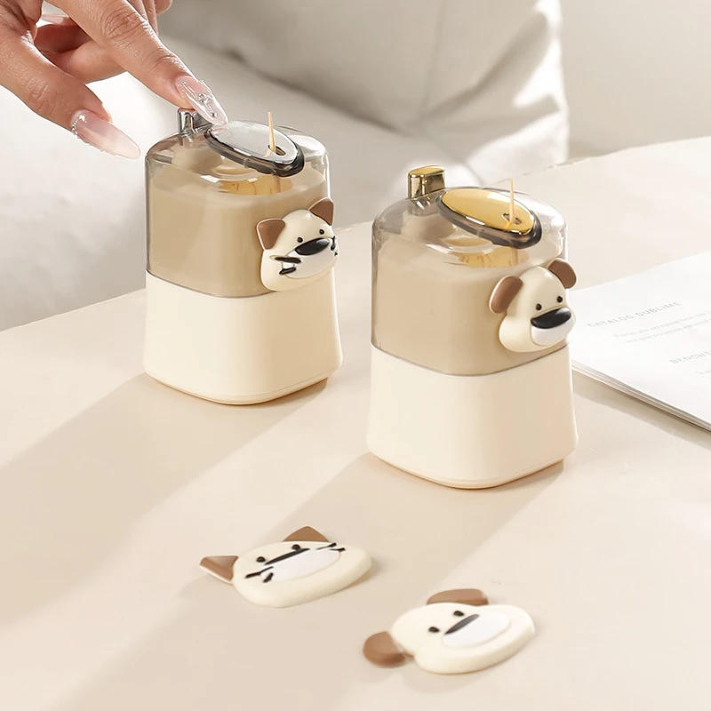 Description Picture 3 of itemAutomatic Pop-Up Toothpick Box Creative Toothpick Storage Box Home Living Room Dining Room Push-Type Toothpick Holder