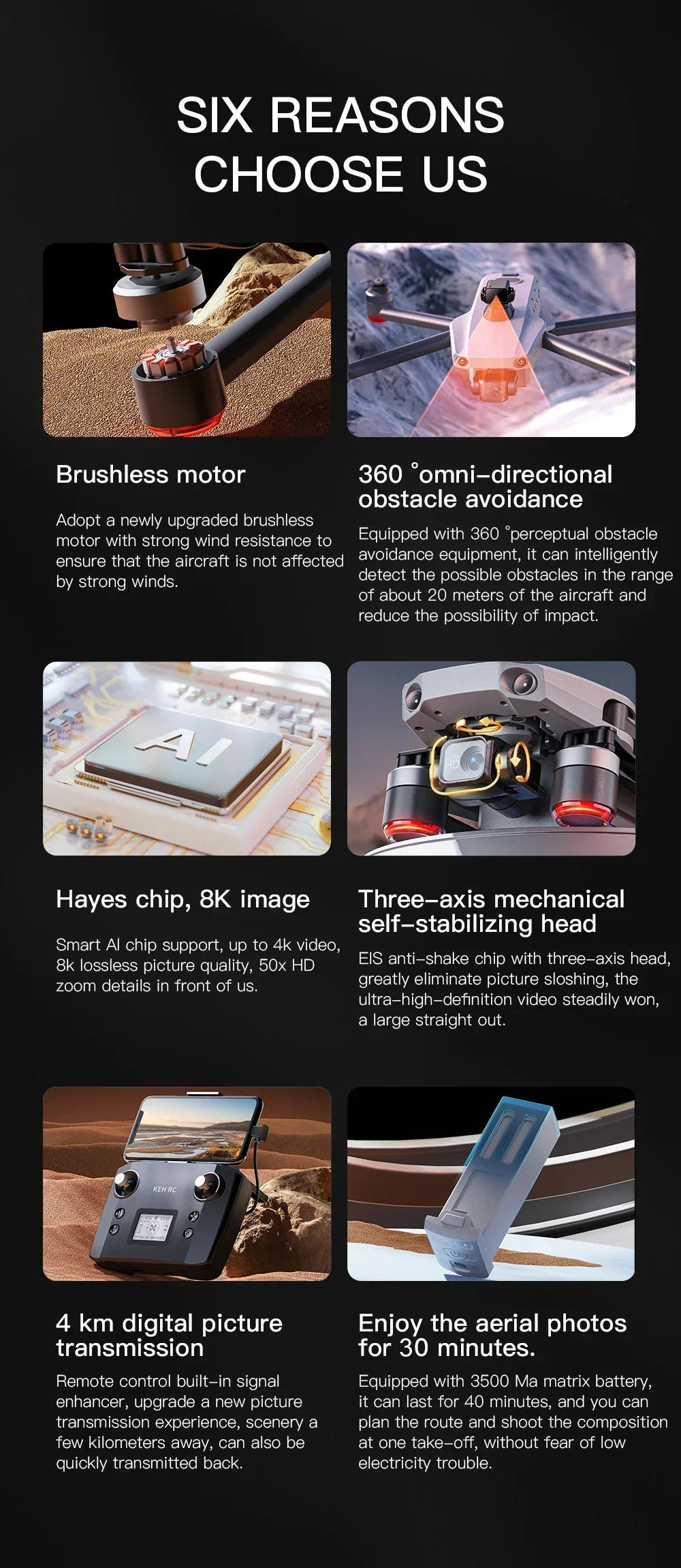 Description Picture 3 of itemK11 Tubro GPS Drone Professional 8K Video HD Dual Camera Aerial Photography 360° Obstacle Avoidance Brushless Quadcopter RC Toys