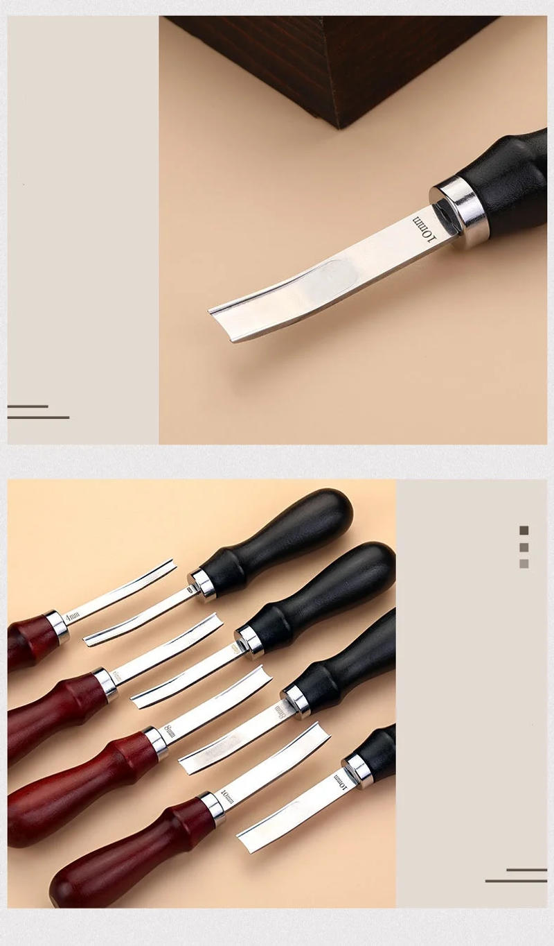 Description Picture 4 of itemLeather Edge Beveler Sandalwood Handle Edge Skiving/Polishing Tool Leathercraft DIY Tools 4/6/8/10mm