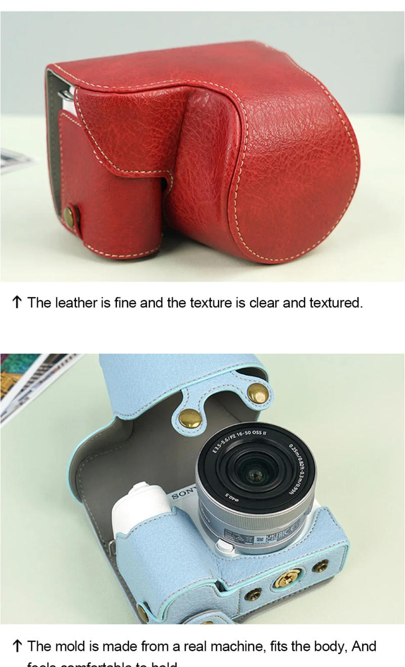 Description Picture 4 of itemCamera Protective Case for Iconic Brand ZVE10 II ZV-E10 Mark II zve 10 Cover Base Pouch Bag Barrel Leather Shoulder Strap Neck Body Case