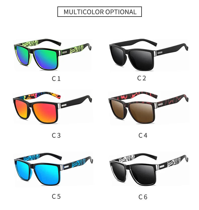 Description Picture 6 of item2022 Fashion Wrap Square Frame Retro Decorative Polarized Fishing Sunglasses Women Men Versatile Pattern Sun Glasses For Adults