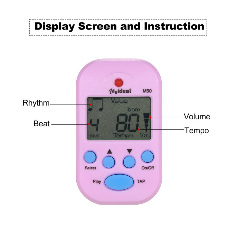 Description Picture 6 of itemDigital Metronome M50 Tempo Mini Metronome Clip-On Electronic Metronome Pocket Metronome Suitable for Guitar Piano Violin Drums