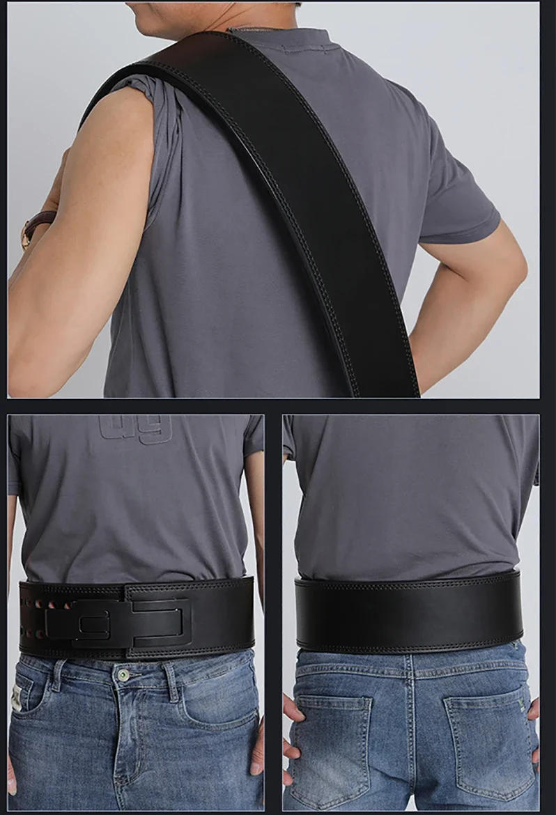 Description Picture 2 of itemWeight Lifting Leather Belt Powerlifting Gym Belt Lower Back Support for Weightlifting Deadlifts Squats Powerlifting Lever Belt