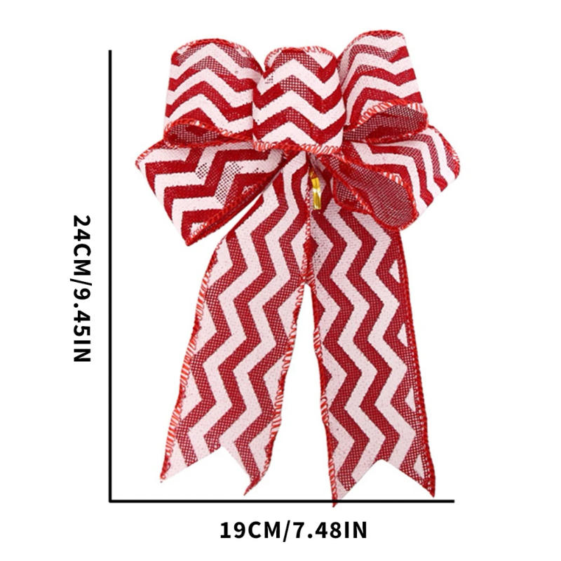 Description Picture 4 of item1PC Linen Christmas Decorating Bows Handmade Christmas Decorations Wreaths Decorate Tree Tops Decor Christmas Tree Bows Top Hats