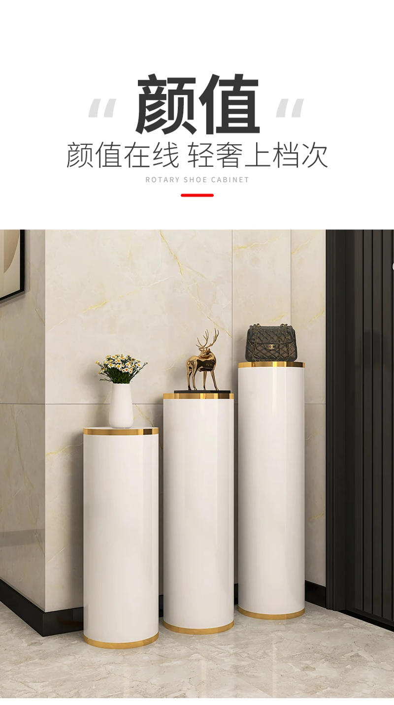 Description Picture 2 of itemRound Cylindrical Rotating Shoe Cabinet for Home Entrance Round Cylinder Shoe Cabinet for Efficient Storage