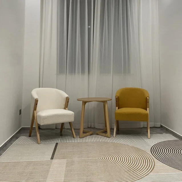 Description Picture 4 of itemNordic Solid Wood Living Room Chairs Light Luxury Balcony Bedroom Lamb Velvet Leisure Chair Home Furniture Cafe Back Armchairs