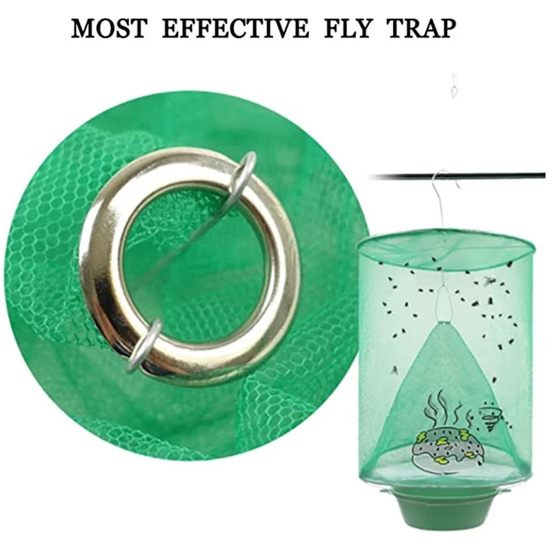 Description Picture 4 of itemDropship 1pc/2pcs/4pcs/6pcs Fly Catcher Killer Pest Control Reusable Hanging Flytrap Cage Net Traps Garden Hanging Flycatcher