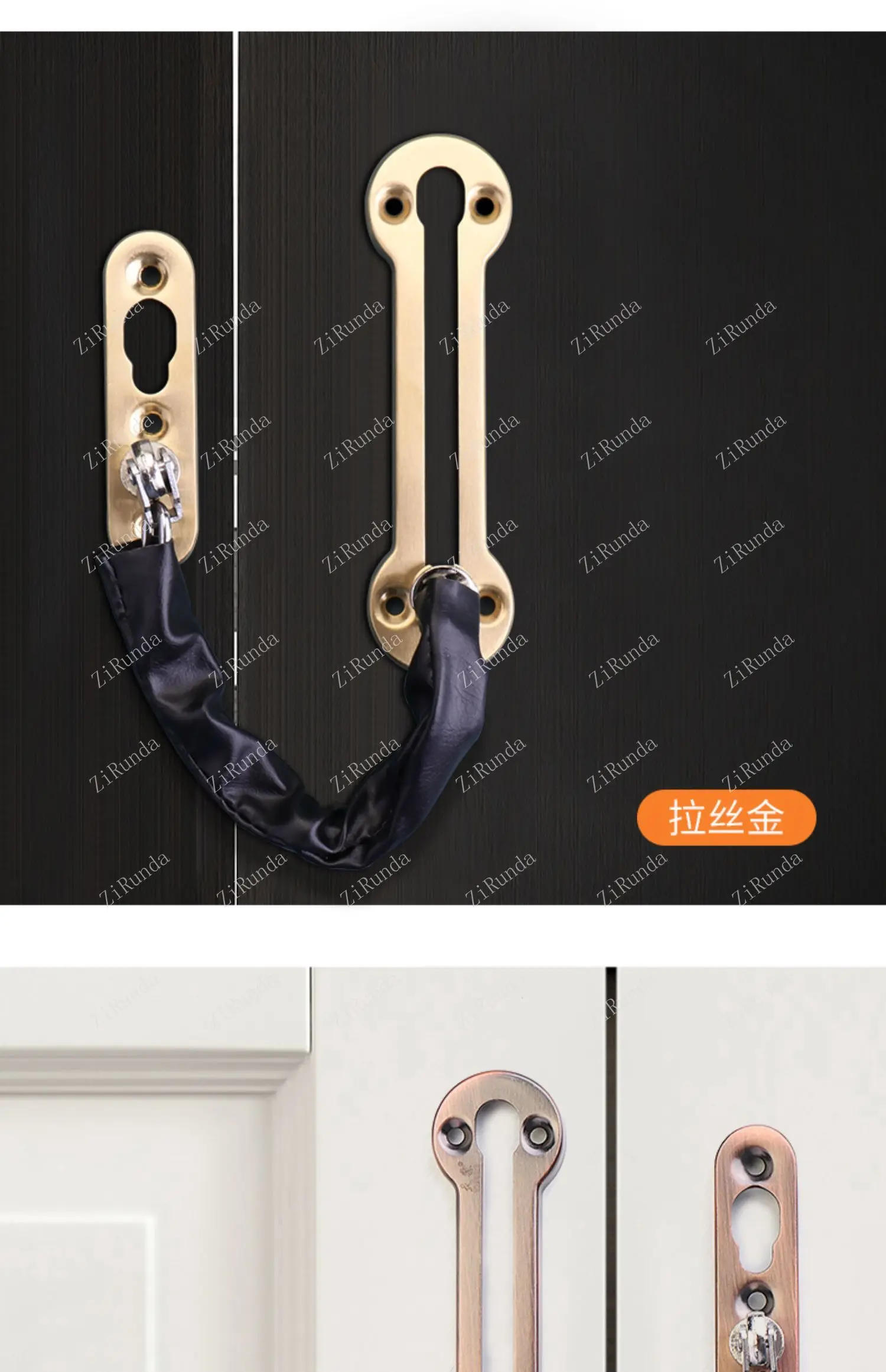 Description Picture 6 of itemSecurity chain door latch tower buckle perforated anti-theft buckle anti-theft chain room door household door buckle lock