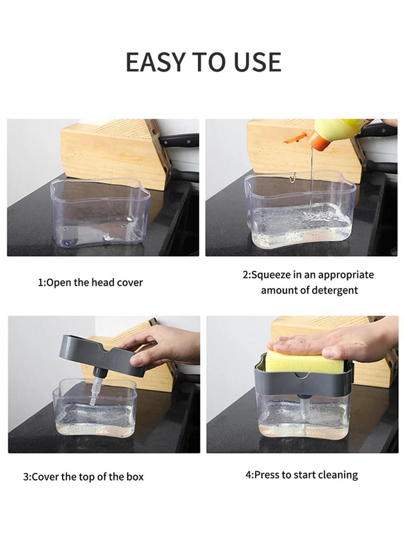 Description Picture 3 of item1PC PP plastic storage box, dishwashing detergent press, kitchen automatic liquid outlet box, dishwasher soap dispenser box