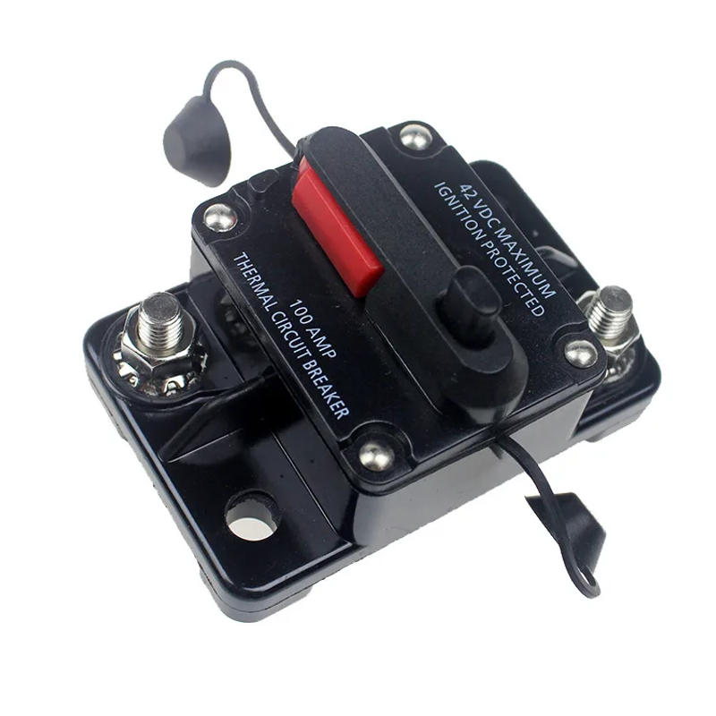 Description Picture 6 of item50A 60A 80A 100A 150A 200A 250A 300A Circuit Breaker 12-42VDC Car Truck Audio Resettable Fuse Circuit Breaker with Power Protect