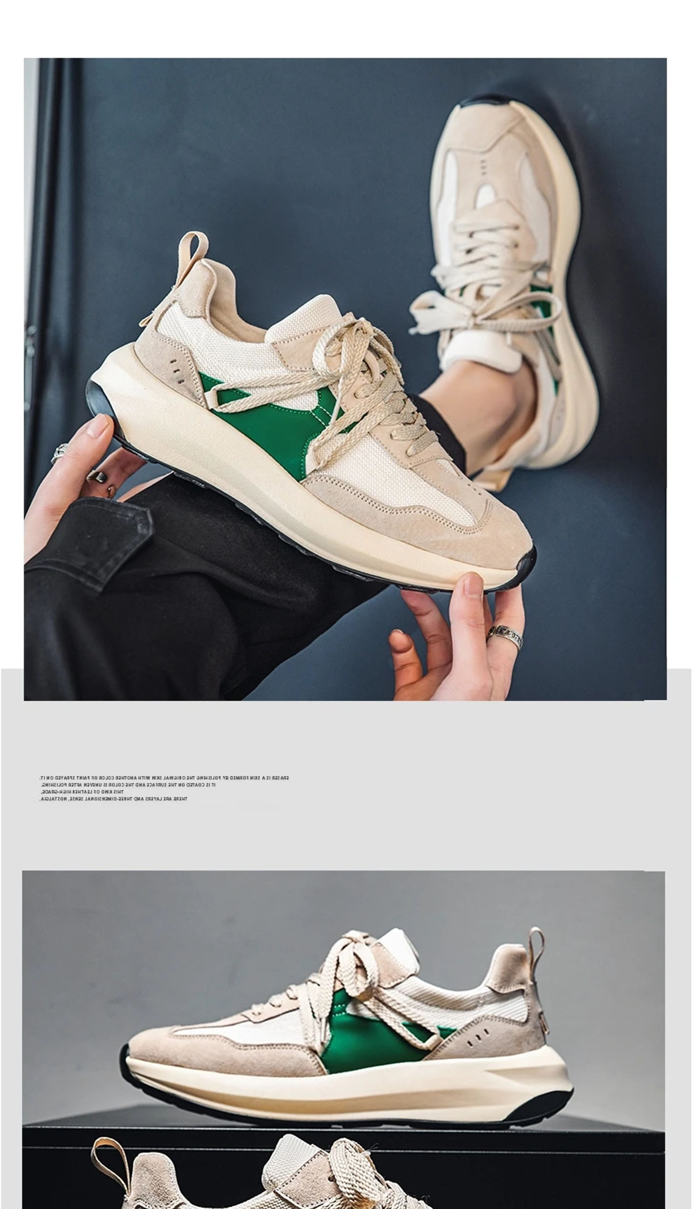 Description Picture 5 of itemNew Arrivals Spring Men Running Shoes Fashion Non-Slip Men Sneakers Outdoor Trend Lace-Up Footwear Comfort Hard-Wearing