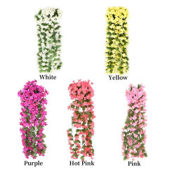 Artificial Flowers Rattan Fake Plants Vine Decoration Wall Hanging Violet Home Decor Accessories Wedding Decorative Wreath