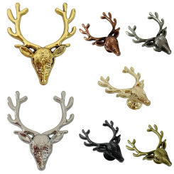 Elk Brass Cabinet Door Knobs Deer Head Drawer Pulls Home Decor Dresser Knobs Unique Animal Closet Door Handles Nightstand Pulls