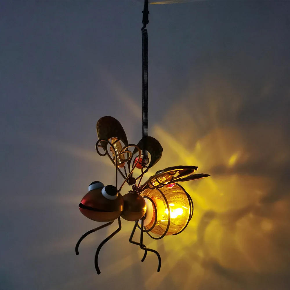 Description Picture 5 of itemSolar Bug Fairy Lights Metal Hanging Flying Insects Lamp Garden Bug Light Iron Insect Statue Ornament for Backyard Balcony Porch