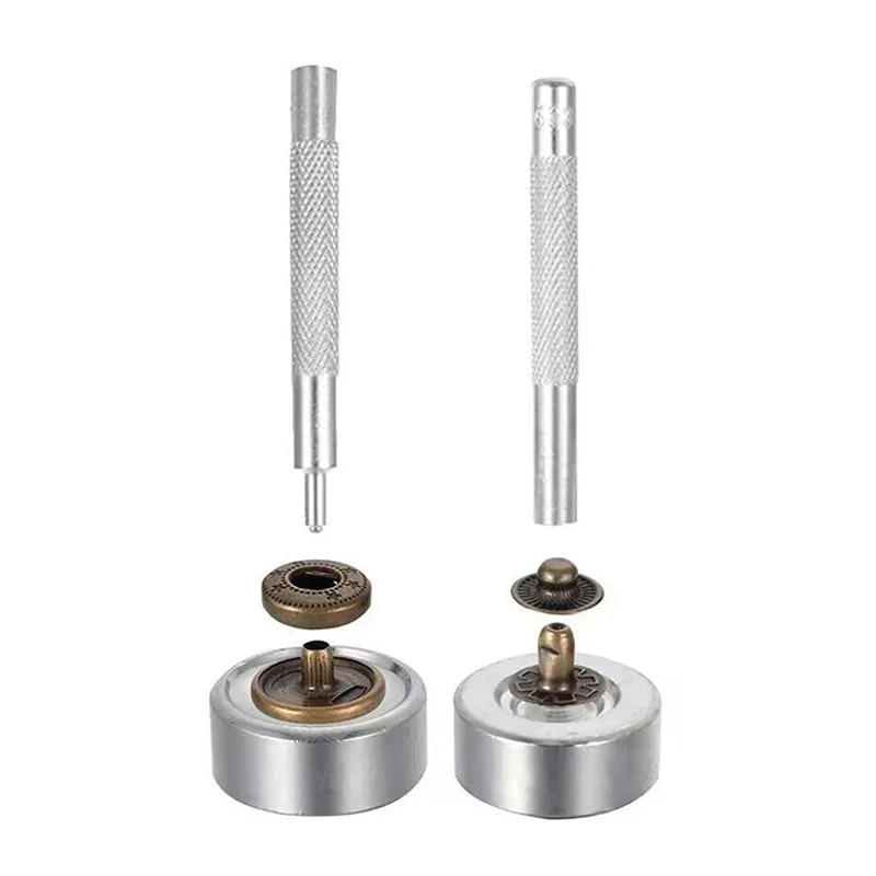 Description Picture 3 of item50Sets Leather Snap Fasteners Kit 10mm 12mm 15mm Metal Button Snaps Press Studs 4 Install Tools Leather Snaps For DIY Clothes