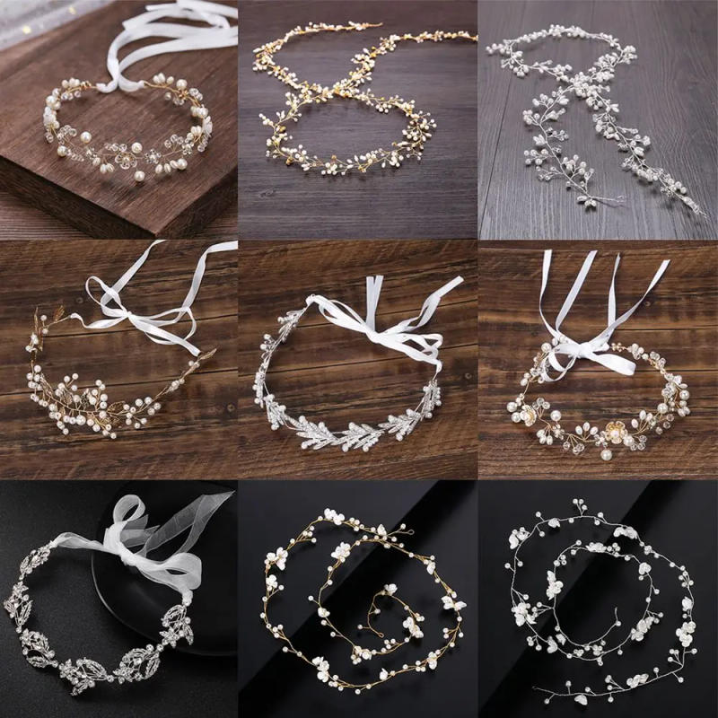 Description Picture 2 of itemDiamante Fashion Crown Headpiece Hair Ornaments Wedding Hair Accessories Bridal Hair Vine Pearl Leaf Bride Crystal Headband