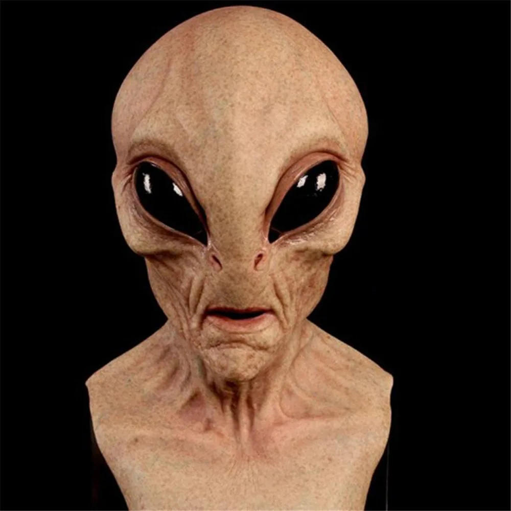 Description Picture 5 of itemLatex Halloween Alien Mask Horrible Big Eyes UFO Full Face Scary Horror Alien Head Adult Masks Monster Party Cosplay Props
