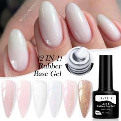 LILYCUTE 7ml Milky White Rubber Base Gel Nail Polish Natural Color Semi Permanent UV Gel Soak Off Self Leveling UV Gel Varnishes