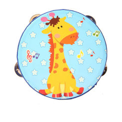 6inch Cartoon Hand Drum Tambourine Mini Wood Baby Gifts Metal Jingles Musical Percussion Instrument For School Child Class