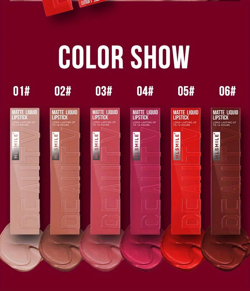 Description Picture 5 of item6 Shades High Shiny Lip Gloss Lip Color Vivid High Pigment Lipstick, Long Lasting Moisturizing Non-Sticky Finish Water Lip Tint