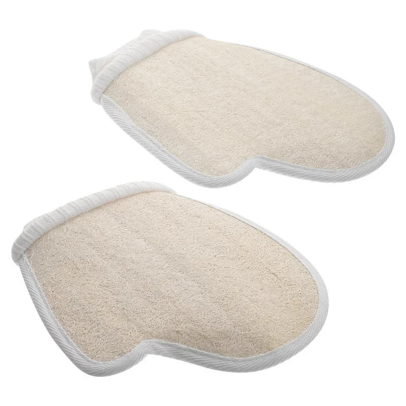 Description Picture 5 of item1/2pcs Loofah Bath Gloves Exfoliating Body Scrubber Sponge Mitt Shower Sponges Cleaning Tools Stretchy Fit Hand Body Scrub Brush