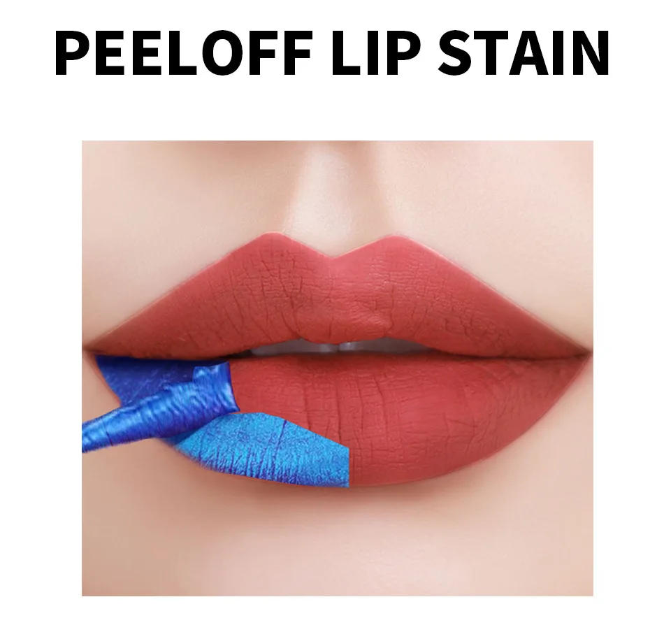 Description Picture 6 of item5 Colors Tear-Off Liquid Lipstick Matte Lip Tinting Peel-Off Lip Glaze Waterproof Lasting Makeup Tattoo Mask Lip Gloss Cosmetics