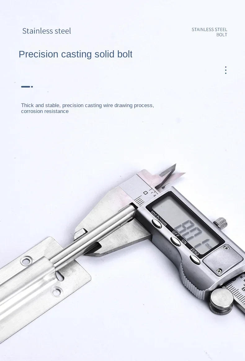 Description Picture 5 of itemBarrel Bolt  2/3/4/5/6/8 Inch Stainless Steel Door Latch Hardware for Home Hardware Gate Safety Door Bolt Latch Lock