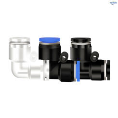 YICHENG PNEUMATIC Hose Connector Elbow 90° 2Ways 14MM- 14MM Tube OD Push to Connect Tube Quick Fittings Push Lock (Pack of 10)