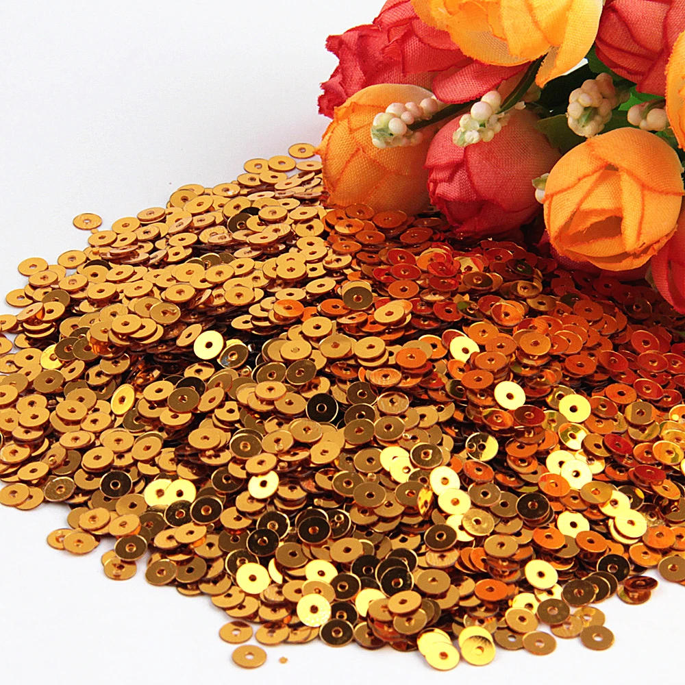 Description Picture 5 of itemGold Sequin 3mm 4mm 5mm 6mm Flat Cup Round Loose Sequins for Crafts Sewing Decoration DIY Accessory Lentejuelas Para Coser