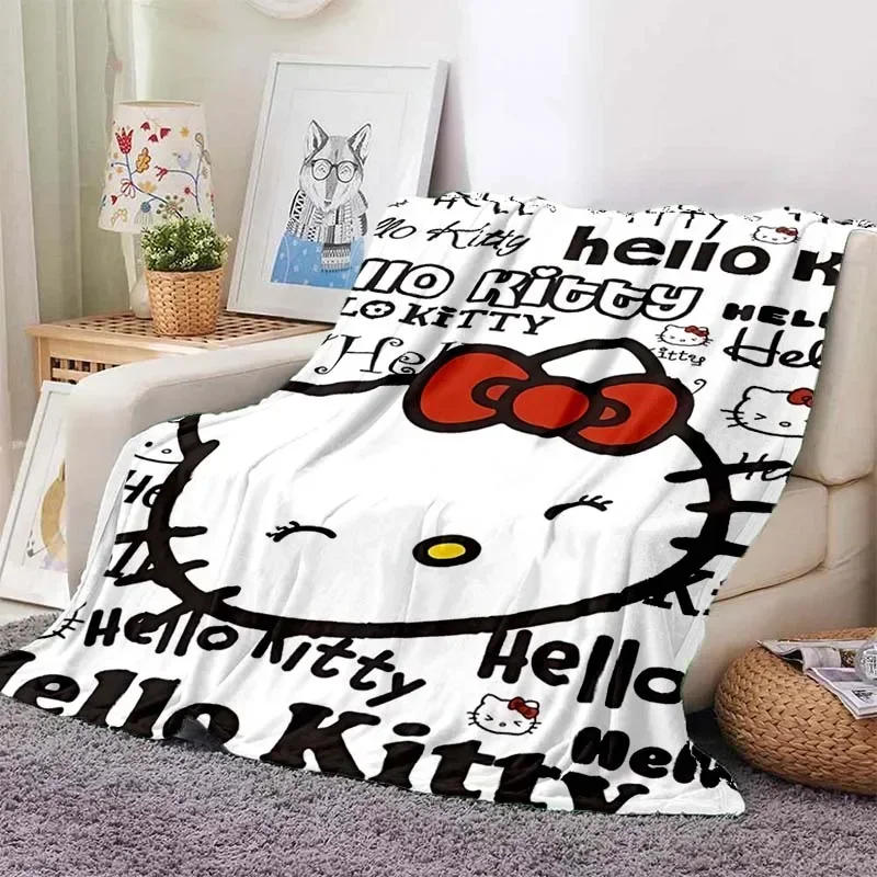 Description Picture 3 of itemSanrio Hello Kitty Custom Blanket Fluffy Throw Children Adults Warm Soft Quilt Sofa Plush Bedspread Throw Blanket for Sofa Bed