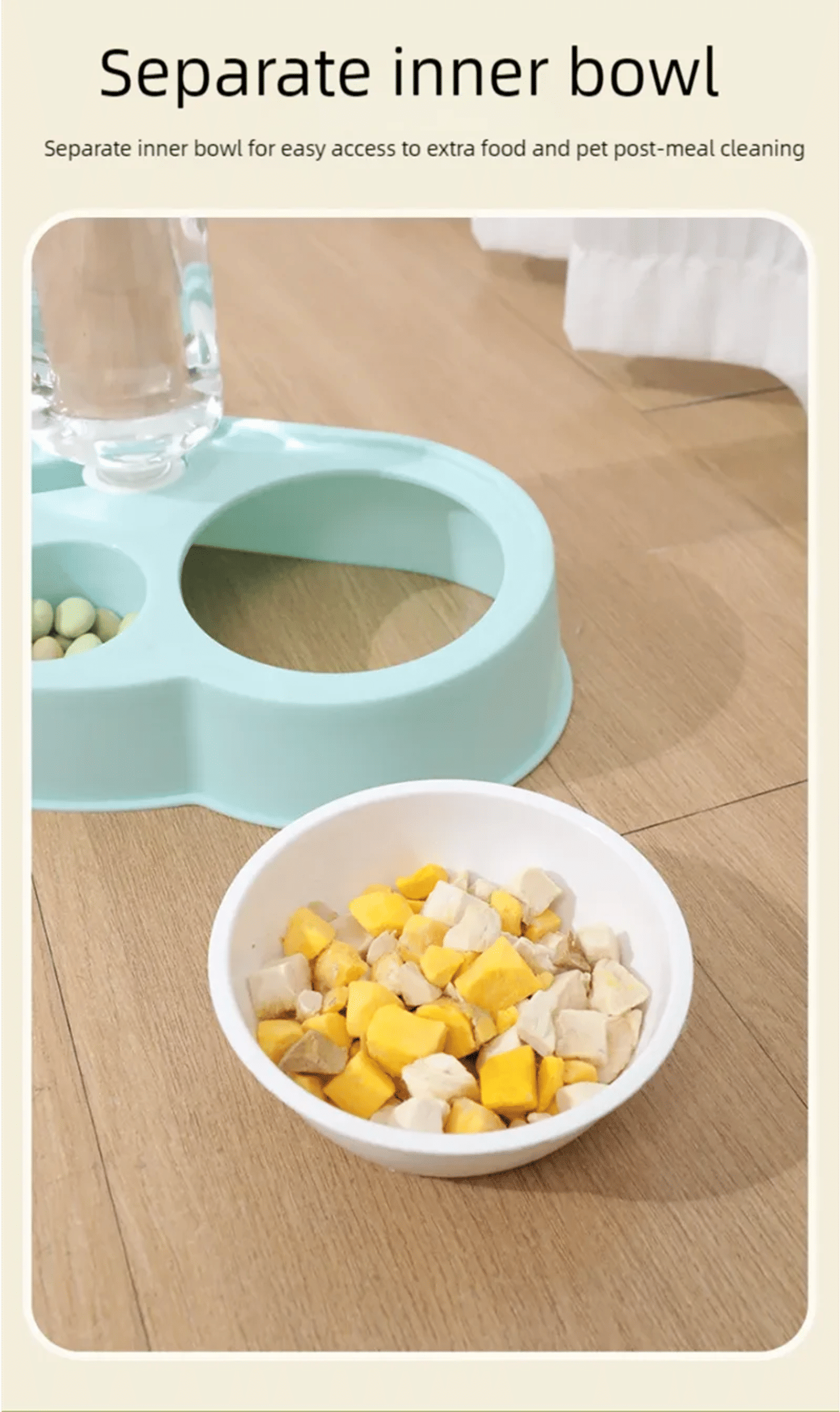 Description Picture 6 of itemPet Double Bowl Automatic Water Dispenser Cat Bowl Double Bowl Pet Supplies Small Cloud Combination Feeding and Water Dispenser