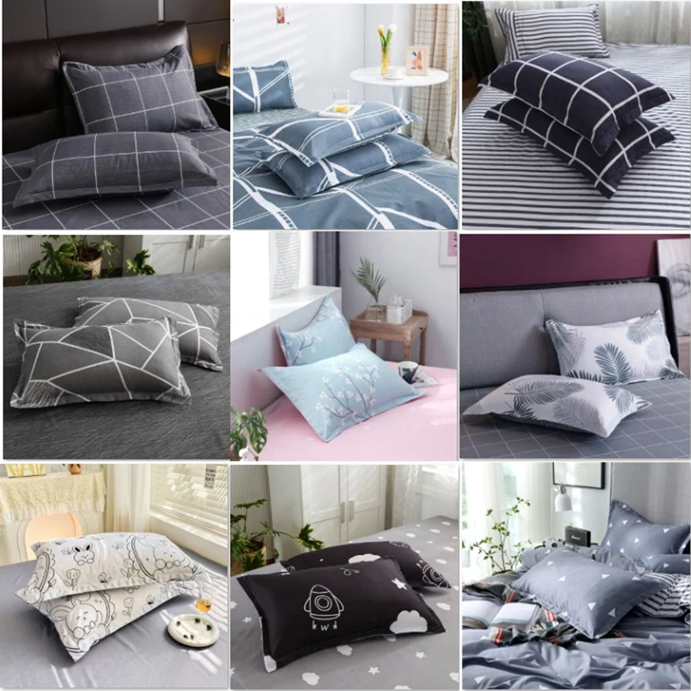 Description Picture 2 of itemDouble bed Quilt cover Duvet cover Microfiber bedding queen king Twin size for single nordic style Plaid Geometric Minimal