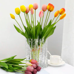 10pcs New Silicone Tulip Artificial Bouquet 40cm Real Touch Fake Plants Suitable for Wedding Decoration Home Floral Arrangement