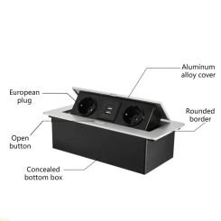 U13A Desktop Socket EU Plug Table Panel With USB Charging Slow for Pop Up Cover For Meeting Room Office Electrical Out