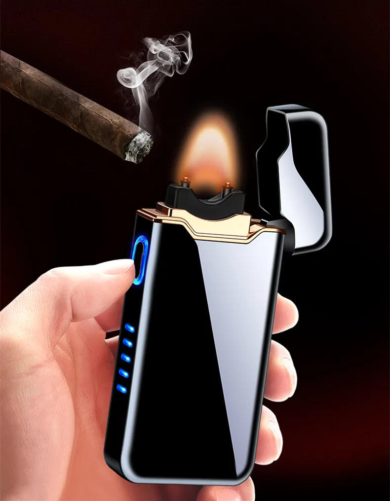 Description Picture 3 of item2022 New Ignition Arc Electronic USB Electric Flame  Lighter Metal Gift AI Charge Protection  Cigar Lighters