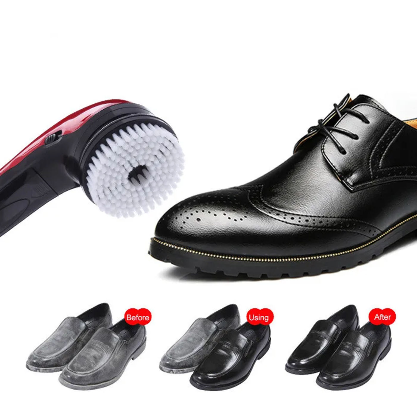 Description Picture 6 of itemPortable Handheld Automatic Electric Shoe Brush Shine Polisher Battery Charging 2 Ways Power Supply Electric Shoe Polisher
