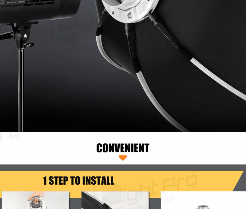 Description Picture 5 of itemTriopo K3 Quick-Setup Bowens Mount Octagon Softbox One-Step Install Portable Light Modifier Umbrella Reflector w/ Honeycomb Grid