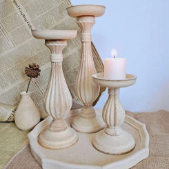 Vintage Wedding Table Decoration Modern Christmas Wood Candlesticks for Candles & Holders Home Decor Candle Holder Centerpiece