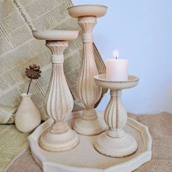 Vintage Wedding Table Decoration Modern Christmas Wood Candlesticks for Candles & Holders Home Decor Candle Holder Centerpiece