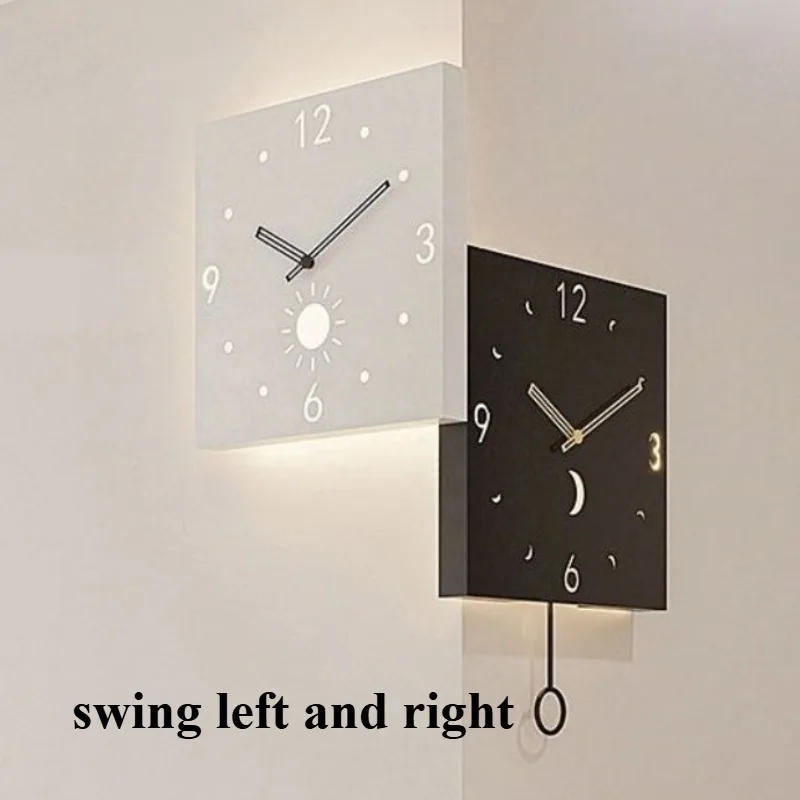 Description Picture 3 of itemLuxury Wall Clocks Nordic Stylish Corner Modern Living Room Dacorations Items Silent Wall Clocks Aesthetic Accessories for Home