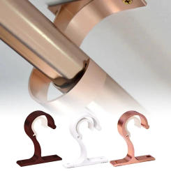 1Pc Home Ceiling Curtain Rod Brackets Aluminum Alloy Wall-Mounted Rod Installation Hook Crossbar Fixing Clip Thickening