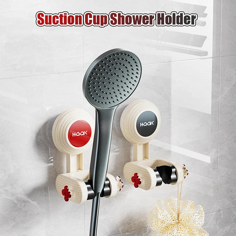 Description Picture 2 of item1PC Shower Support Stand, Suction Cup Adjustable Shower Rack Wall Mounted Without Drilling Hower Head Holder