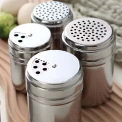 Salt Sugar Bottle Rotating Cover Multi-purpose Stainless Steel Kitchen Gadgets Spice Pepper Shaker Spice Jar Seasoning Can