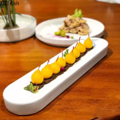 Creative Long Plate Japanese Restaurant Cuisine Sushi Sashimi Plate Decoration Dessert Plate Home Kitchen Ceramic Tableware