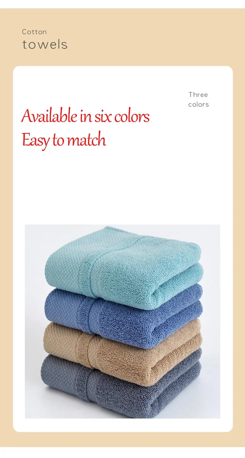 Description Picture 5 of item1PC Face Towel Absorbent Pure Cotton Hand Wash Face Hair Cleaning Quick Drying Household Soft Adult Towels 35x75CM