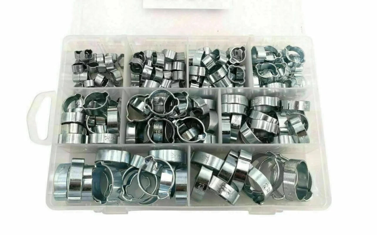 Description Picture 4 of item175Pcs 7-27mm Hose Clamp Double Ears Clamp Worm Drive Fuel Water Hose Pipe Clamps Clips Hose Fuel Clamps Kit