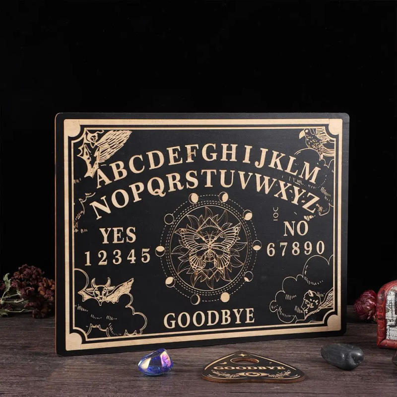 Description Picture 5 of itemWooden Divination Pendulum Board Engraved Magic Board Ouija Board Metaphysical Message Witch's Pendulum Board Kit Art Home Decor