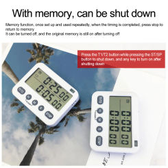 Dual Digital Timer ,Cooking Countdown Timers Kitchen Timer Timer w/ Magnetic -LCD Big Digits for Workout Study